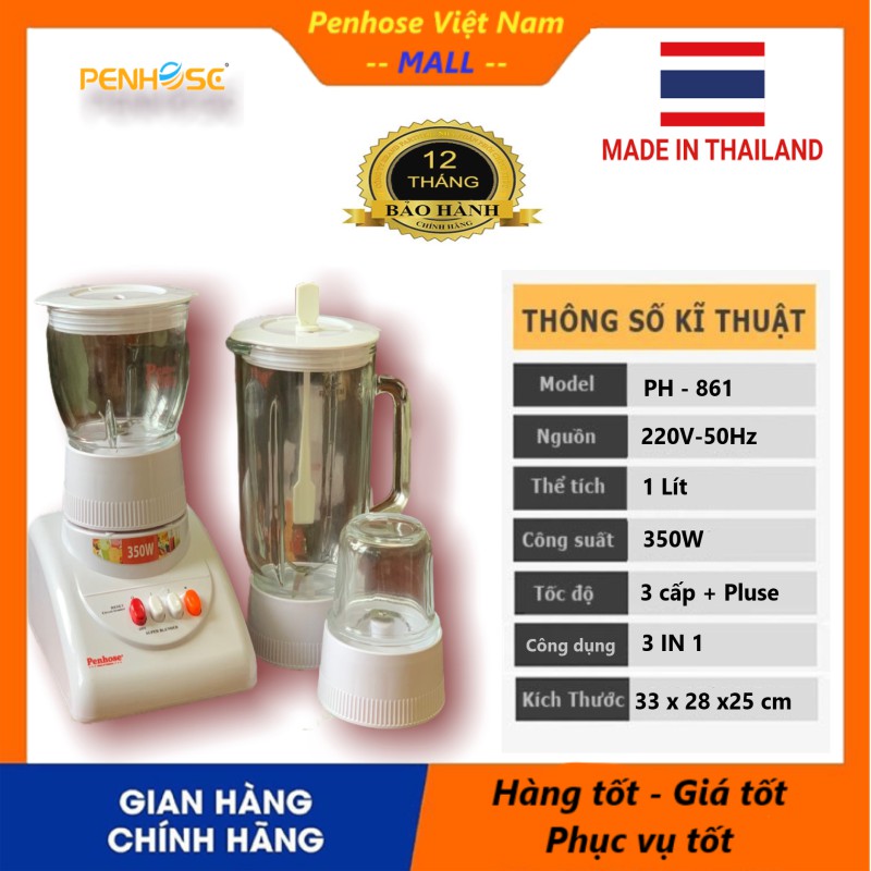 Máy xay thức ăn cho bé đa năng 3in1 model PH-861 chính hãng Penhose (bảo hành 12 tháng)