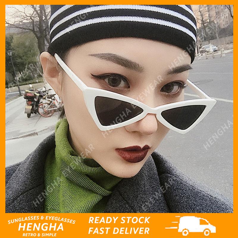 Korean Ulzzang Triangle Sunglasses for Women Retro Style Cat Eye Small Shades for Women