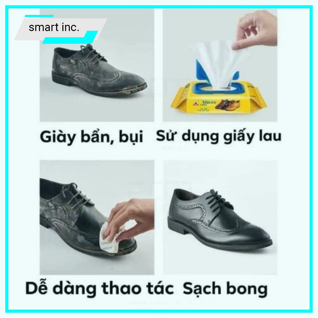 30 Tờ Khăn Ướt Lau Giày Thể Thao Ba Lô Túi Xách Dép Sneaker Đồ Da Khăn Giấy Ướt Lau Giày Đi Mưa Đa Năng Chuyên Dụng