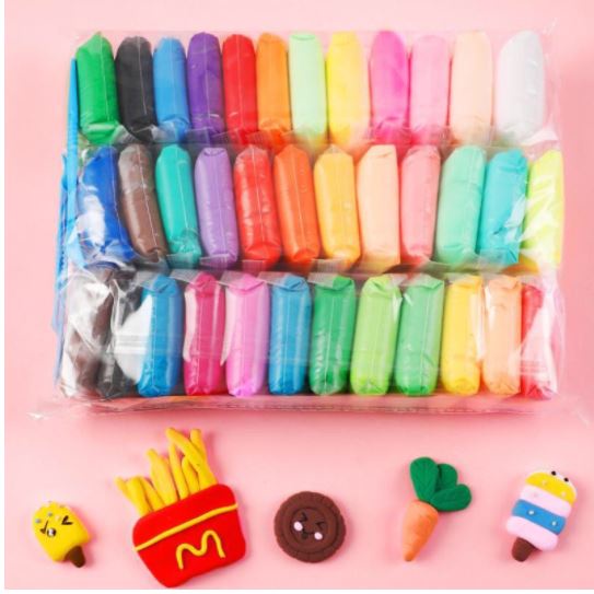 Đất nặn / đất sét siêu nhẹ tự khô an toàn Lốc 12 màu cao cấp Softclay nặn hình, làm Butter slime & bộ cây tạo hình