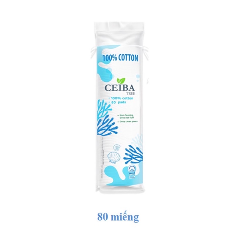 Bông Tẩy Trang Ceiba 100% Chất Liệu Cotton 80 miếng &amp; 140 Miếng cica cosmetic