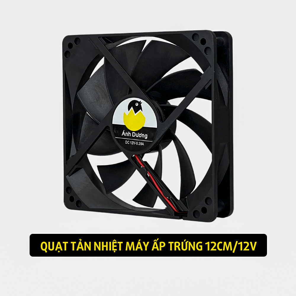 Quạt tản nhiệt máy ấp trứng A100 Ánh Dương 12x12cm/12V/0.28A Hàng Chính Hãng
