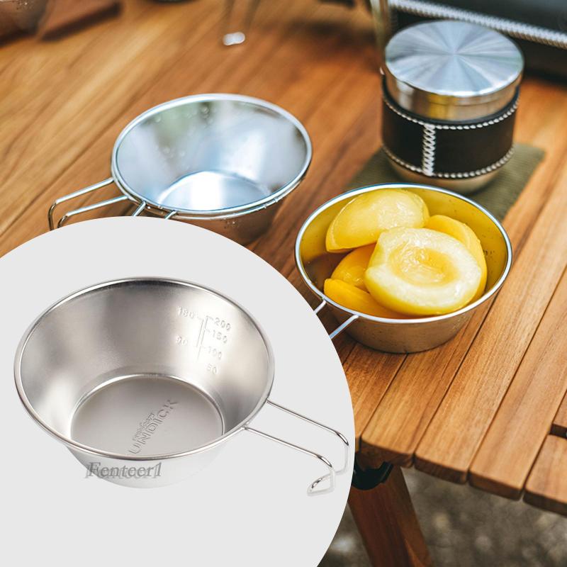 1 [Fenteer] Bát Ăn Bằng Thép Không Gỉ Dùng Cho Tiệc Nướng BBQ Ngoài Trời