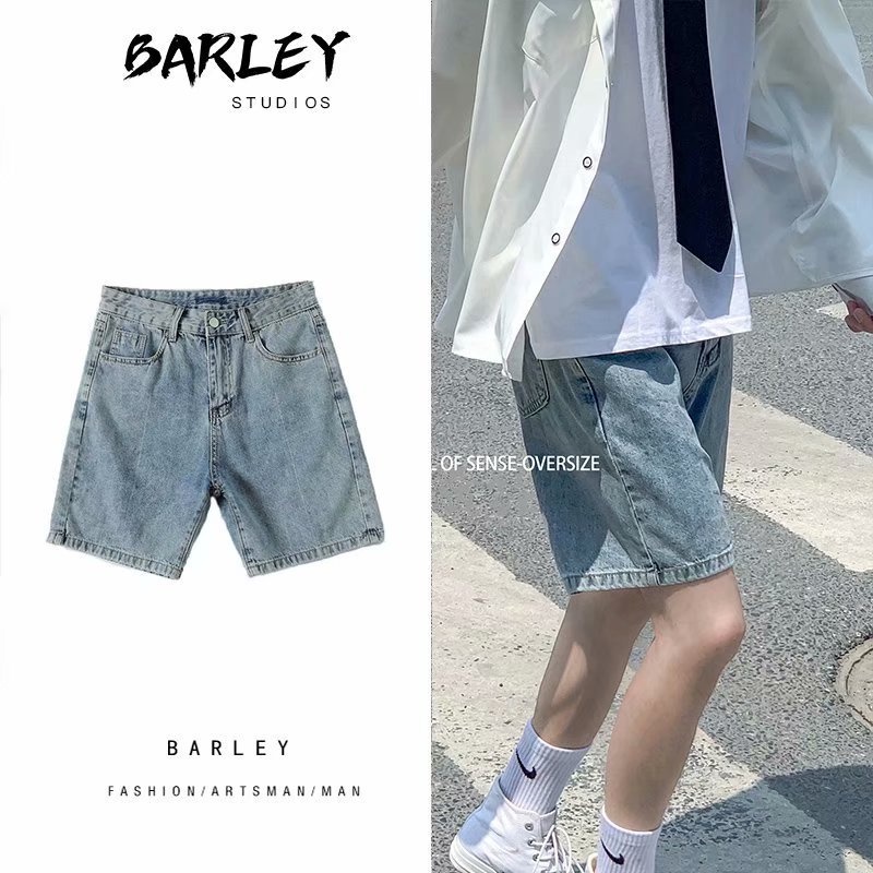 Quần Short Denim Ống Rộng Phong Cách Năng Động Trẻ Trung Dành Cho Nam