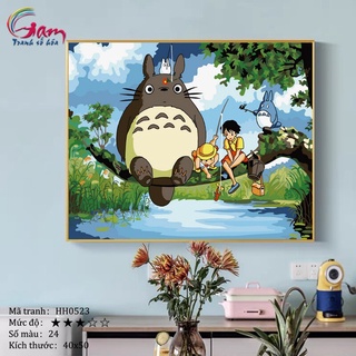 Tranh tự tô màu sơn dầu kỹ thuật số DIY hoạt hình Totoro HH0523