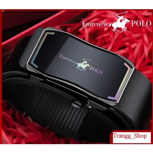 Thắt Lưng Nam EMRENEW POLO Da Bò 2 Lớp Full Hộp Đựng