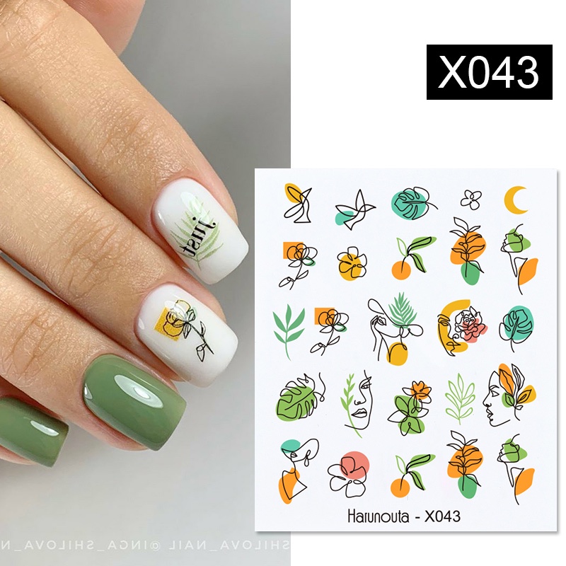 Miếng Dán Trang Trí Móng Tay Họa Tiết Hoa Lá Xinh Xắn