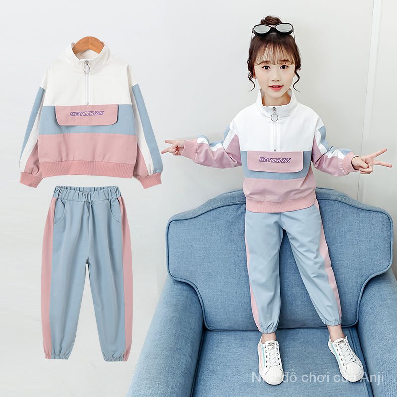 New Sports Suit Girls Spring And Autumn Children7 Two-Piece Children8Fashion Girls9