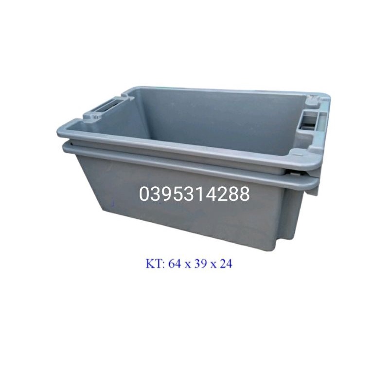 Khay nhựa hải sản chồng xếp 2 chiều cao cấp