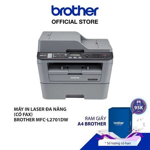 [Mã ELMALL1TR5 giảm 6% đơn 3TR] [Nhập ELBRO0521 giảm 6% đơn 500K] Máy in laser đa năng (có Fax) Brother MFC-L2701DW