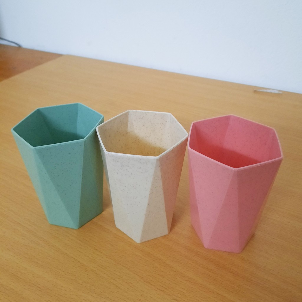 Cốc nhựa chịu nhiệt lúa mạch nhiều màu hình lục giác đẹp mắt 88082