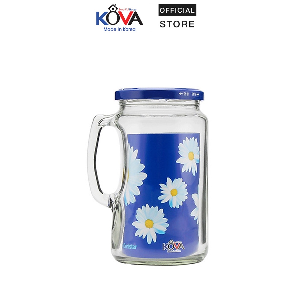 Hũ thủy tinh 850ml Kova Starlock có tay cầm-HTC-0.85