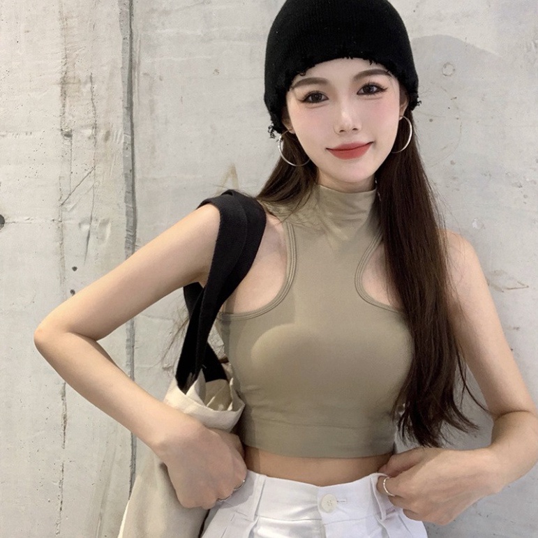 [HOT]  Áo không tay màu trơn đơn giản thời trang Hàn Quốc cho nữ