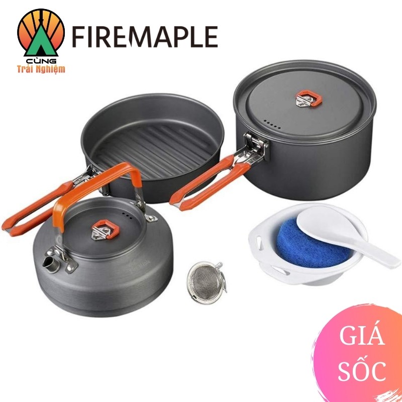 [CHÍNH HÃNG] COMBO Nồi Chảo Nấu Ăn 3 Trong 1 Fire Maple FEAST 2 Gọn Nhẹ Chuyên Dụng Dành Cho Du Lịch, Dã Ngoại Cắm Trại