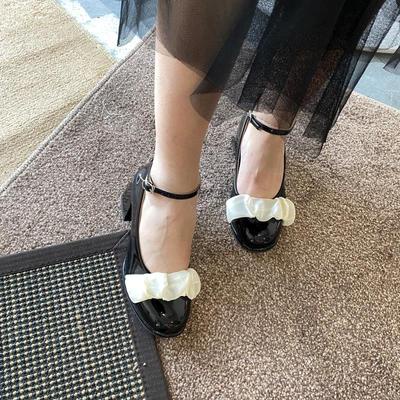 Giày Mary Jane quai bèo, đế đinh cao 4 cm phong cách retro