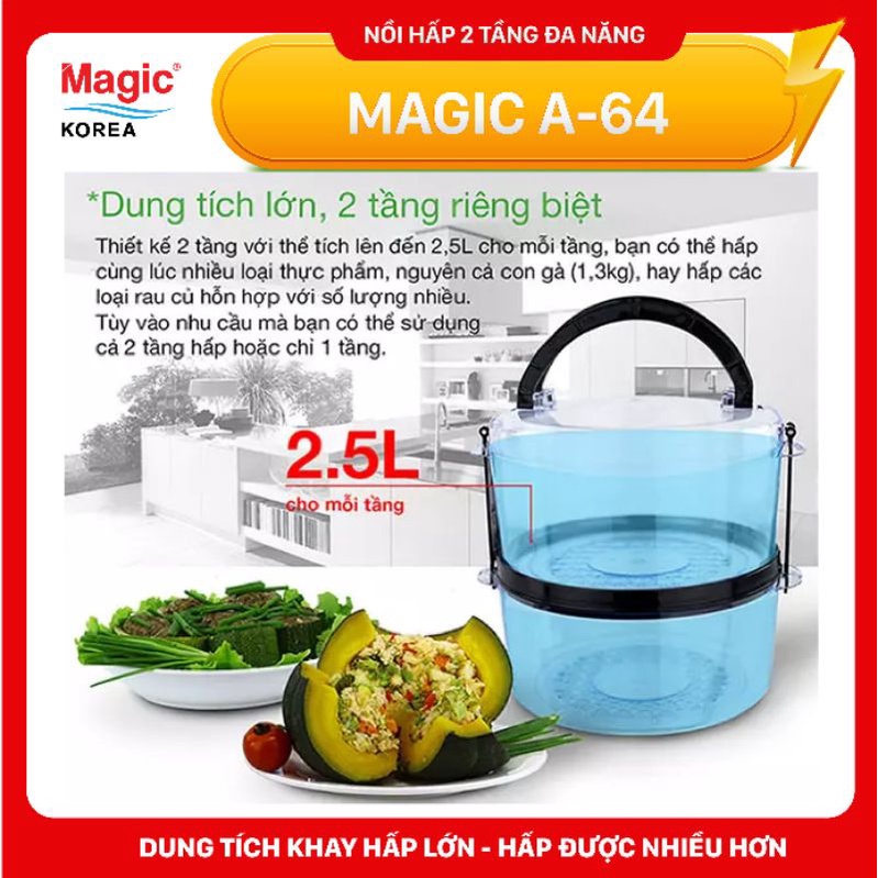 Máy Hấp Thực Phẩm Magic Korea A64