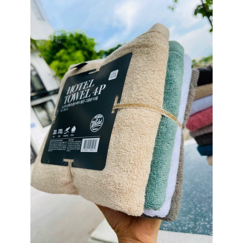 Khăn tắm gội cotton xuất dư Hàn Quốc Kích thước 40x80cm