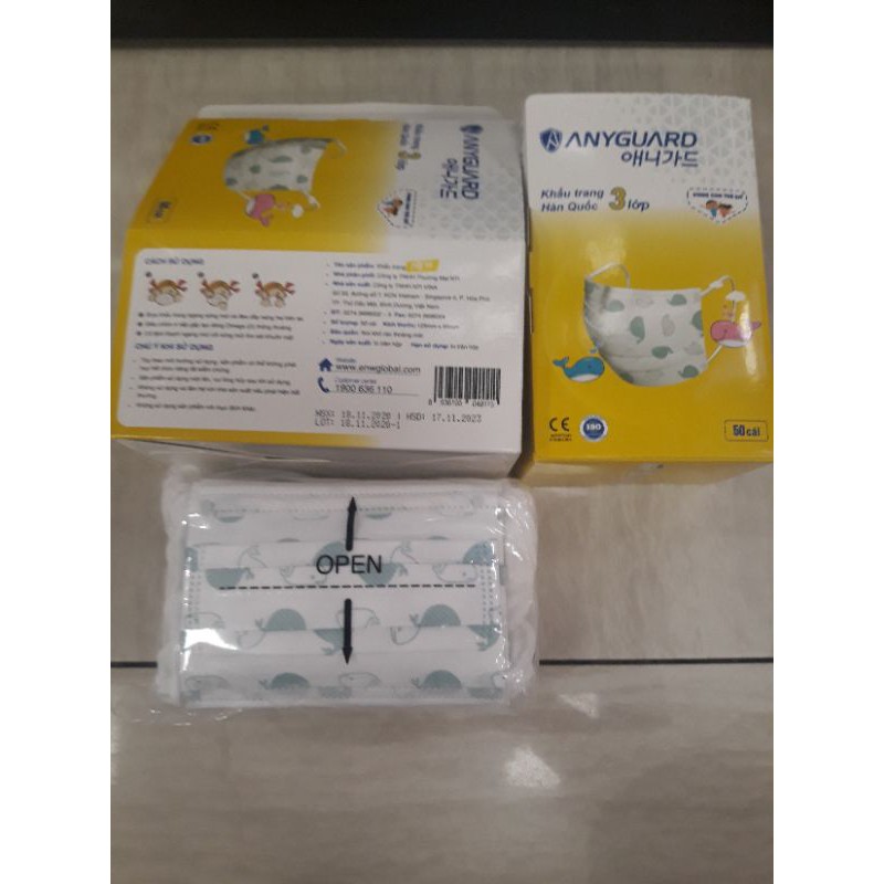 khẩu trang trẻ em Anyguard Hàn Quốc hộp 50 cái giá 90k | BigBuy360 - bigbuy360.vn