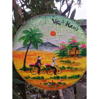 Tranh mẹt tre vẽ phong cảnh quê hương đất nước