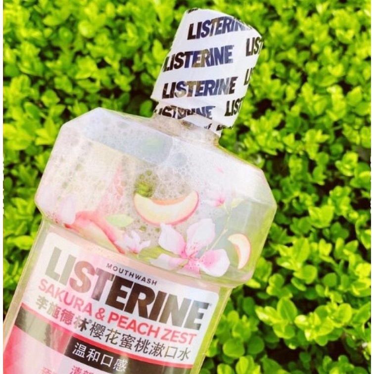 [HOT] Nước súc miệng LISTERINE mùi đào Sakura &amp; Peach thơm miệng ngừa sâu răng - 500 ml