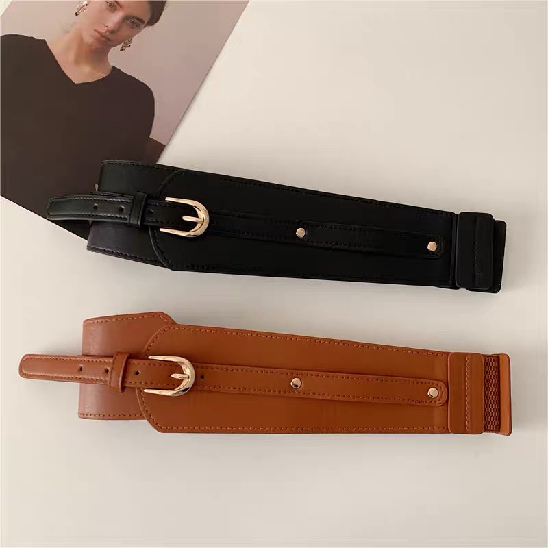 Đai Váy Bản To Sang Chảnh ĐV011 Meo shop - thắt lưng váy to 7.5cm khóa vàng