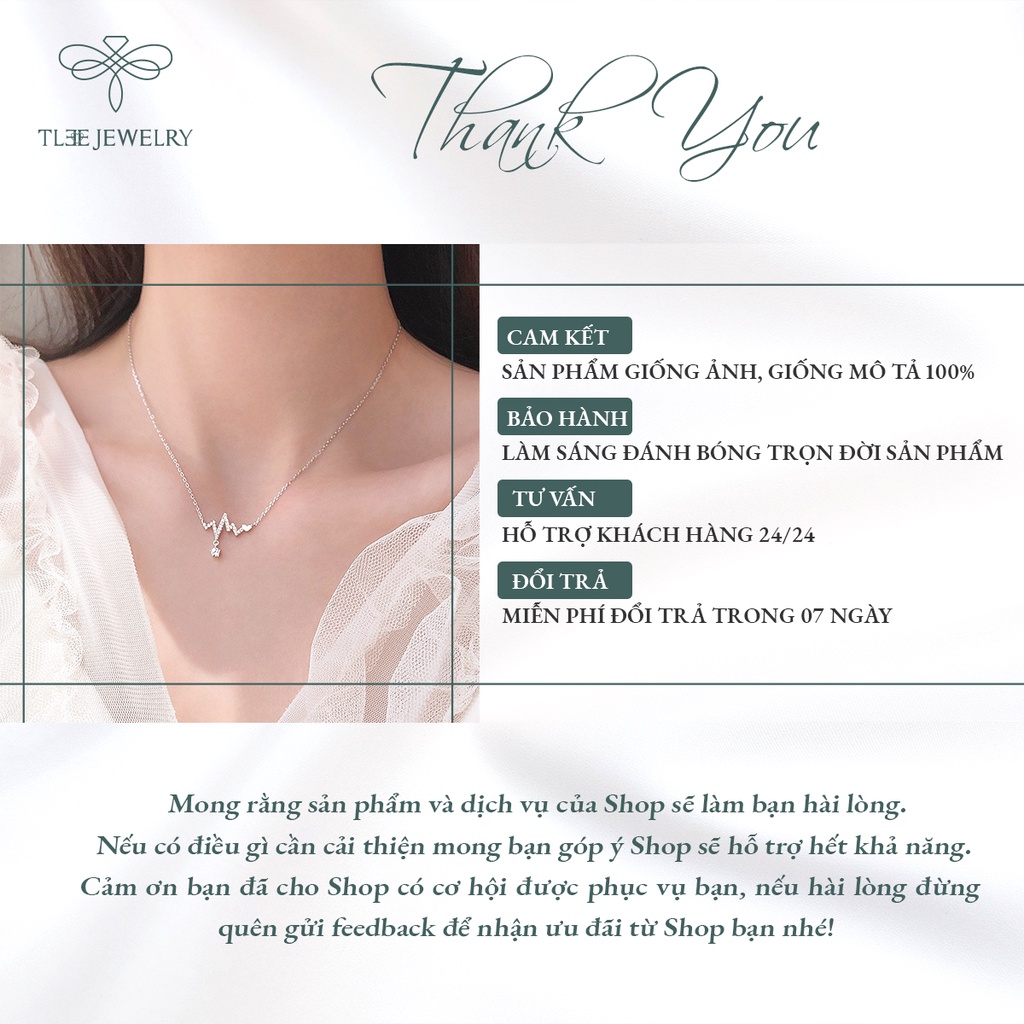 Dây chuyền bạc nữ TLEE nhịp tim nạm đá sang trọng NCJ D0118