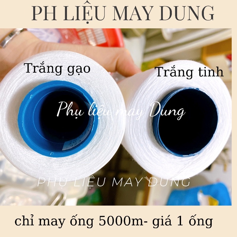 Chỉ may 5000m ống lớn tông trắng-đen