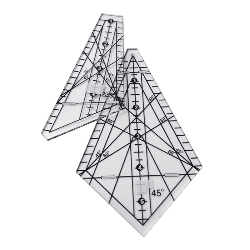 Pcf * 2 Cái Thước Vẽ Nghệ Thuật 22.5° &amp; 45°Bộ Thước Kẻ Và Thước Kẻ Dùng Trong May Vá