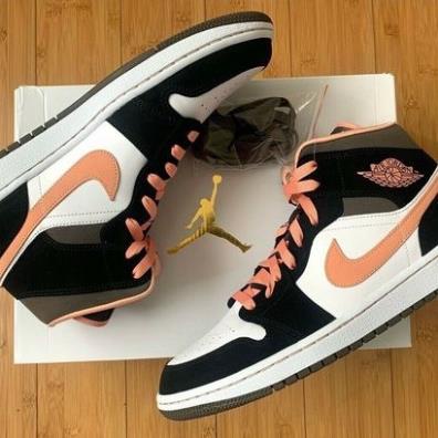 Giày thể thao Jordan cam đào, Giày JD1 peach mo_cha  phối đồ siêu chất nam nữ mẫu mới 2022 full box tặng kèm dây