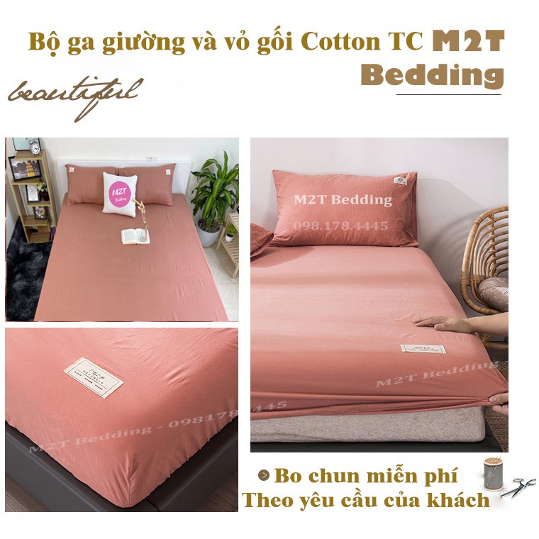 Bộ ga giường và vỏ gối Cotton Tici M2T Bedding ga gối Cotton Hàn Quốc đủ size drap nệm