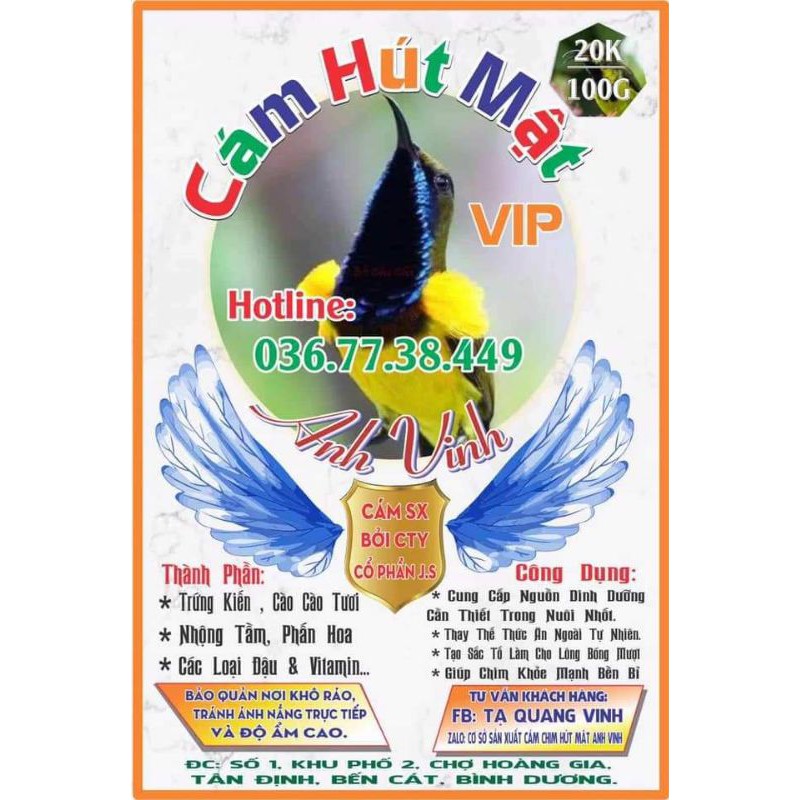 bột cám chim hút mật anh vinh