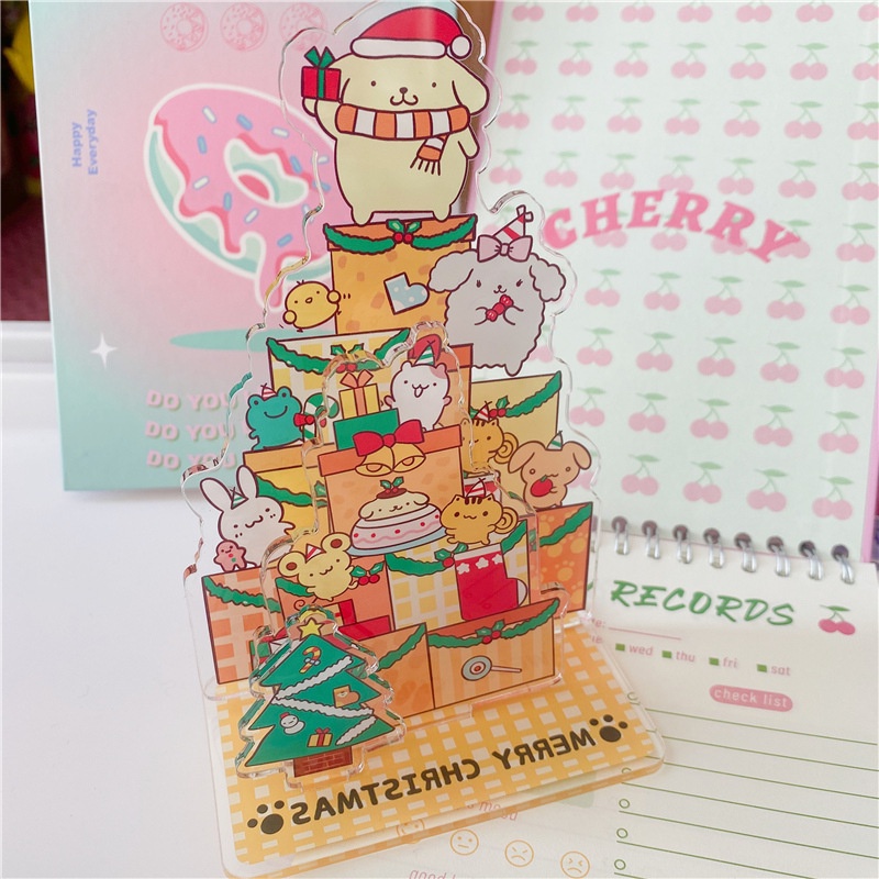 Đồ chơi mô hình nhân vật SANRIO nhiều kiểu tùy chọn bằng acrylic hai mặt đáng yêu trang trí nhà cửa