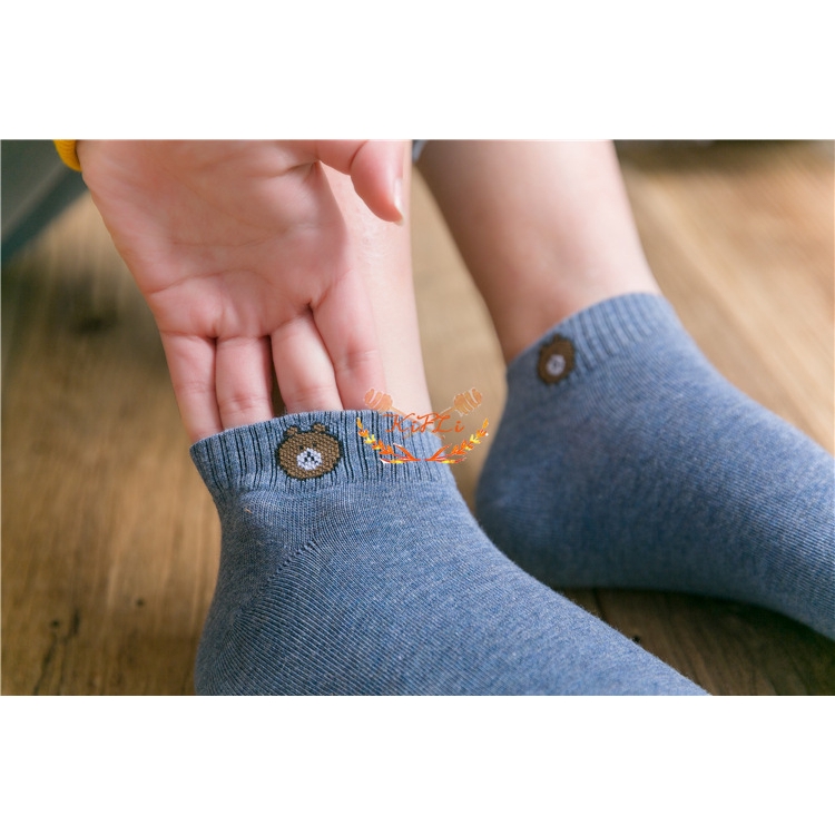 【kifli】Vớ Cotton Unisex Hình Gấu Dễ Thương