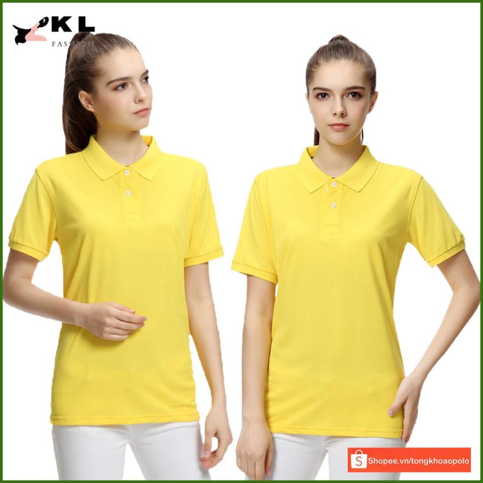 Áo thun nữ thể thao ngắn tay màu vàng chanh áo polo cổ trụ thun cao cấp mềm mại thoáng mát - KL02-vg