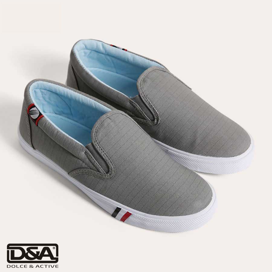 Giầy slipon nữ Đông Ấn D&A L1602 ghi