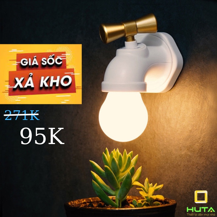 Đèn Ngủ Led Pin Sạc, Sáng 30h Liên Tục, Ánh Sáng Vàng, Tích Điện, Dùng Decor Trang Trí Hình Van Nước - HUTA Shop