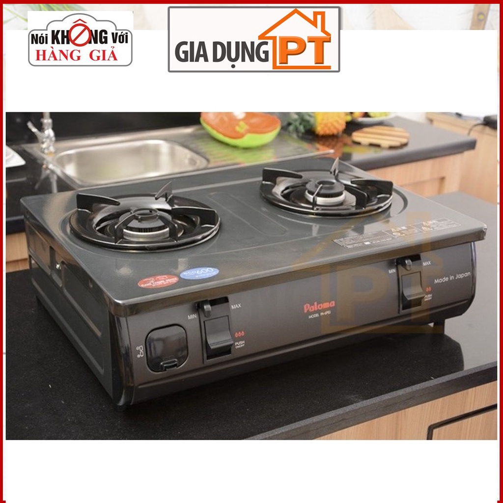 Bếp gas dương để bàn Paloma PA-6PEJ, nhập khẩu nguyên chiếc từ Nhật Bản, mặt bếp tráng men, đầu đốt ECO siêu tiết kiệm