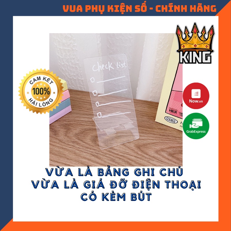 Giá đỡ điện thoại và là bảng ghi chú trong suốt có kèm bút