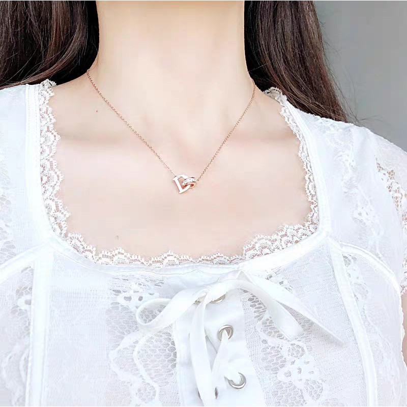 Nếu tôi sẵn sàng. | Vòng cổ Bằng Thép Titan Mặt Chữ D Đính Đá Sang Trọng Cho Nữ