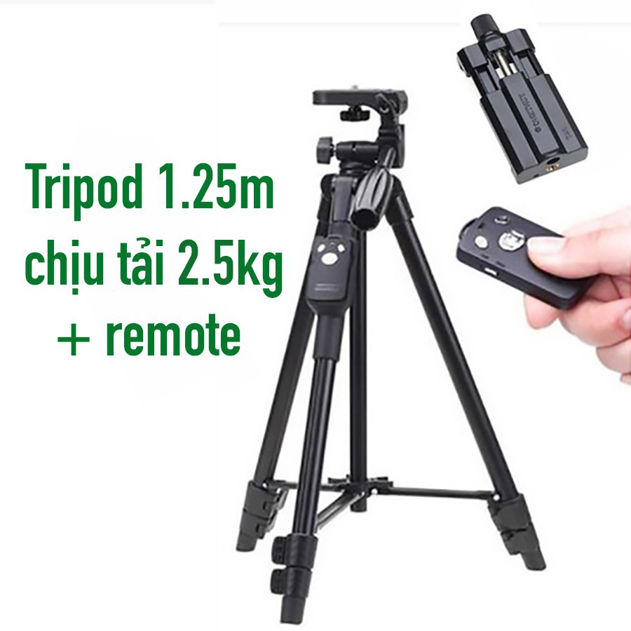 Phụ kiện giá đỡ, khung trụ gắn đến 3 điện thoại lên tripod hỗ trợ livestream chuyên nghiệp nhiều máy cùng lúc