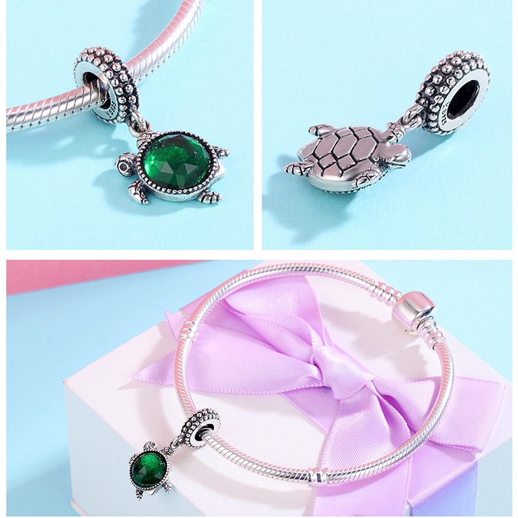 Hạt Phụ Kiện Bamoer Hình Rùa bạc 925 Độc Đáo Làm Trang Sức Thủ Công