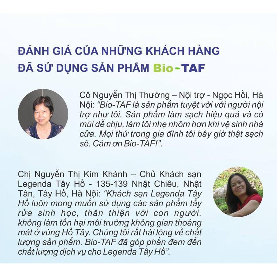 NƯỚC TẨY RỬA SINH HỌC KHÔNG CLO - BIO TAF - VIỆN CÔNG NGHIỆP THỰC PHẨM