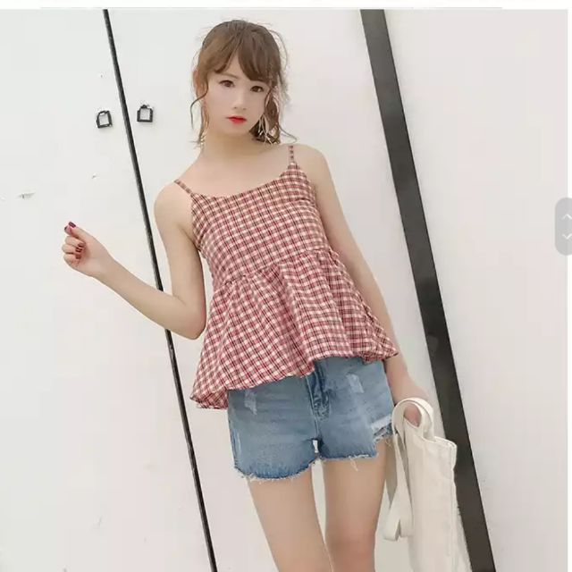 Áo 2 dây caro quảng châu