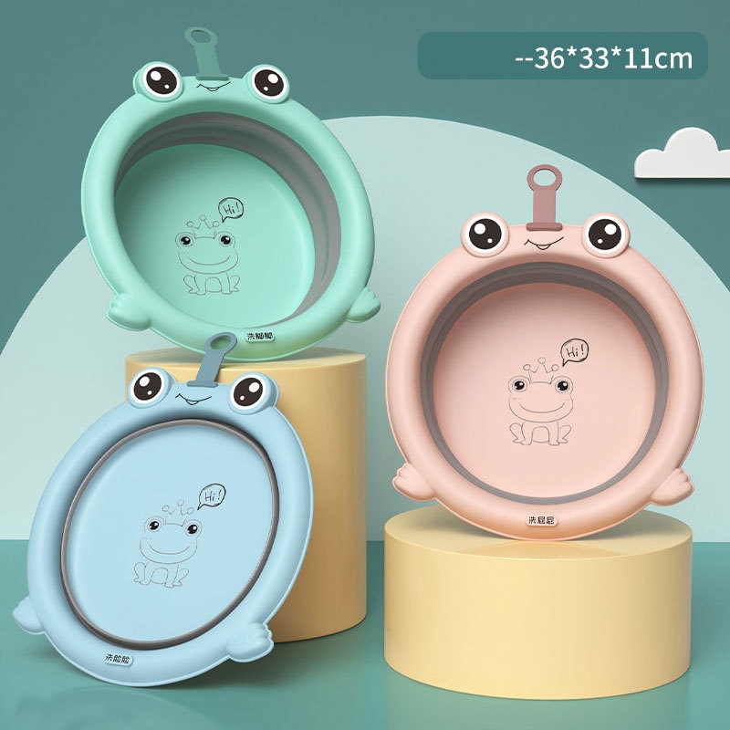 🍁 Chậu rửa mặt gấp gọn cho bé có móc treo tường