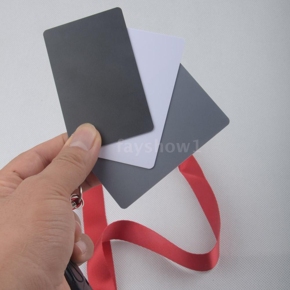 ✨TOP 3 in 1 Pocket-Size Digital White Black Grey Balance Cards 18% Gray Card with Neck Strap for Digital Photography