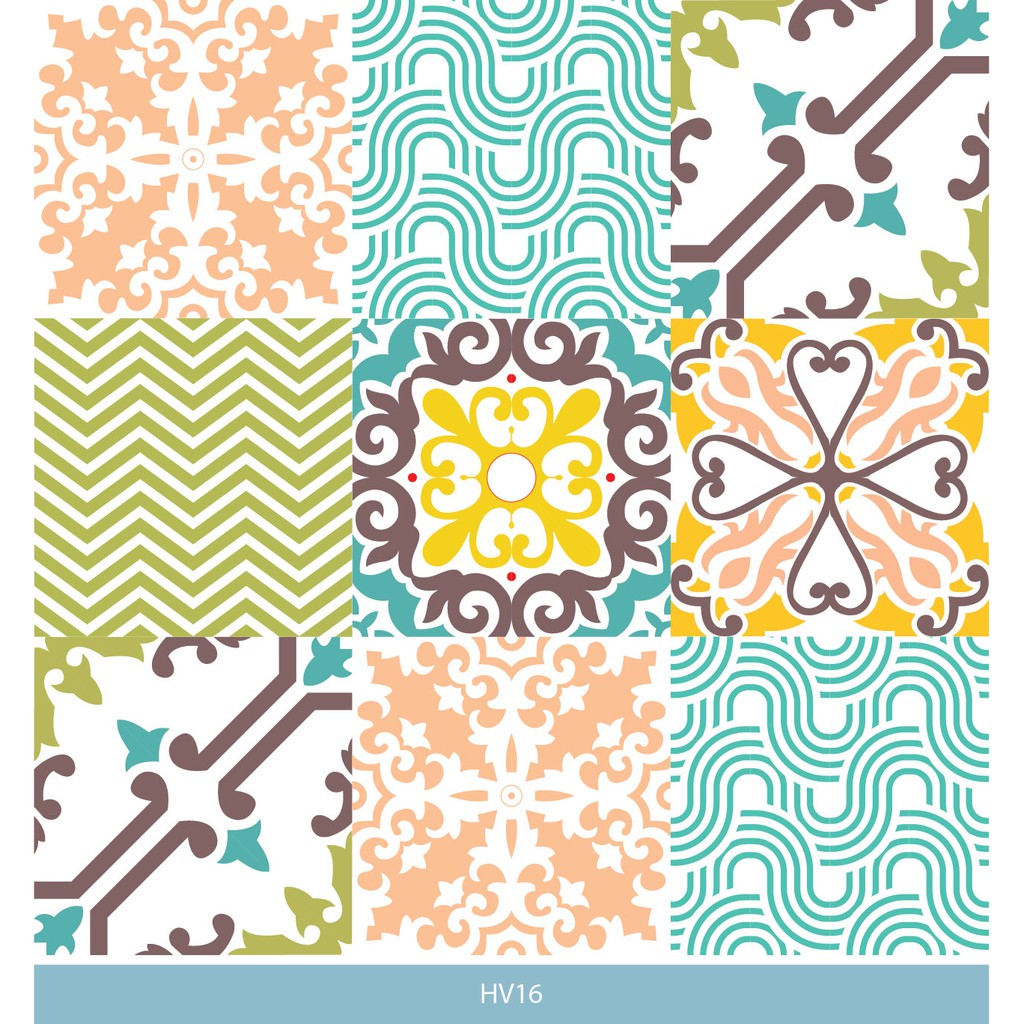 15O ô Decal Gạch bông ĐẸP MÊ LY, nhiều mẫu tuỳ chọn, trang trí nhà cửa nội thất văn phòng, kt 15x15 | BigBuy360 - bigbuy360.vn