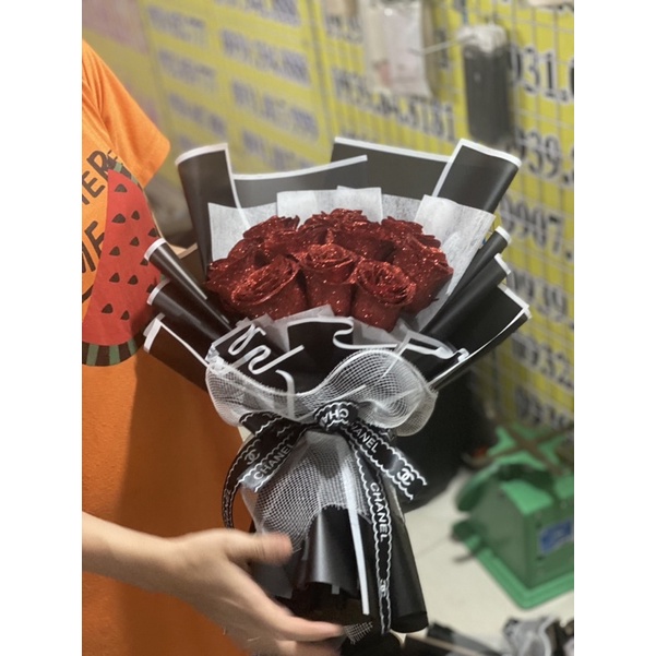 BÓ 10 BÔNG HOA NHŨ KIM TUYẾN CAO CẤP CỰC ĐẸP GIÁ SỈ TẶNG SINH NHẬT, TỐT NGHIỆP, KỈ NIỆM CỰC SANG CHẢNH