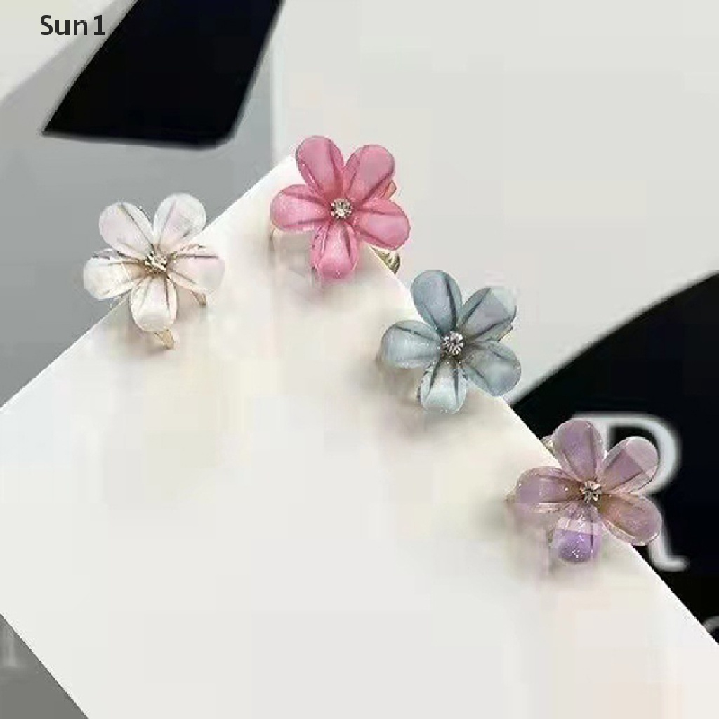 Set 4 Kẹp Tóc Đuôi Ngựa Hình Hoa Nhỏ Xinh Xắn Thời Trang Cho Nữ Sun1 &gt;