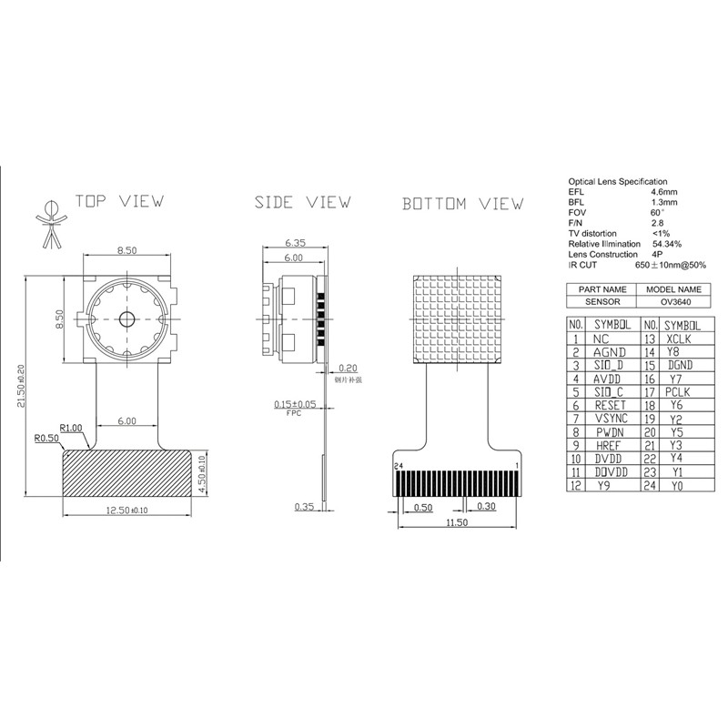 Camera Ov3640 3mp 3 Million Pixels Cho T-Camera Series Ules | BigBuy360 - bigbuy360.vn