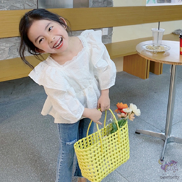 Áo Sơ Mi Dài Tay Phong Cách Hàn Quốc Cho Bé Gái